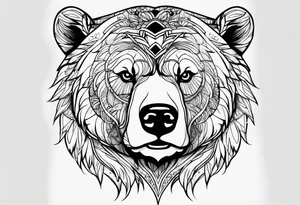 Bear face tattoo idea