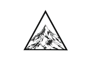 Triangle with mountain inside tattoo idea