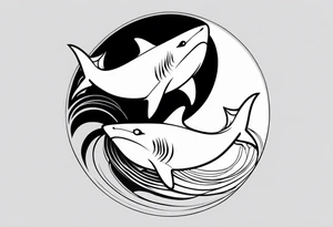 shark yin yang tattoo idea