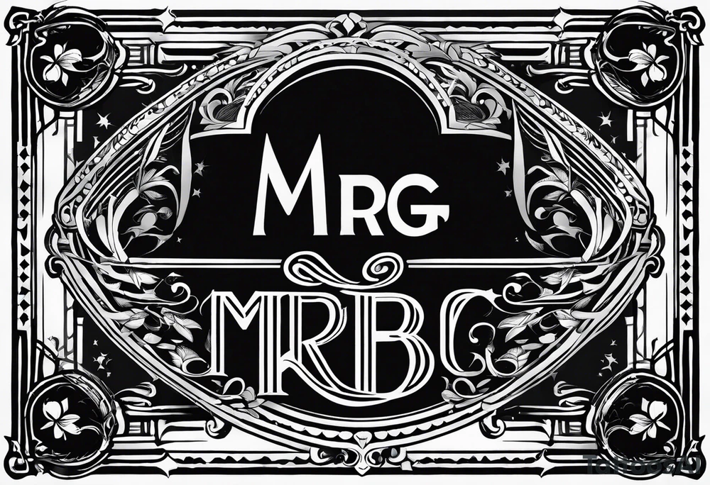 logo "MRBG", written as it is, simple, not fancy tattoo idea logo "MRBG", written as it is, simple, not fancy tattoo idea