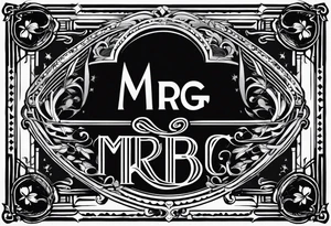 logo "MRBG", written as it is, simple, not fancy tattoo idea