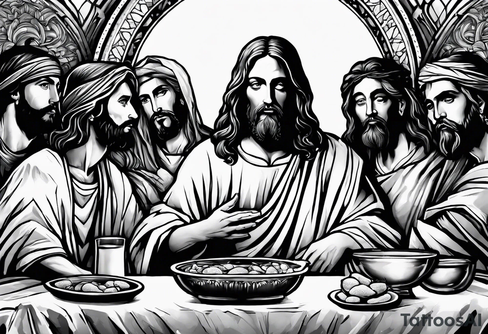 jesus at the last supper tattoo idea