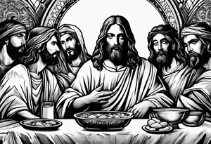 jesus at the last supper tattoo idea