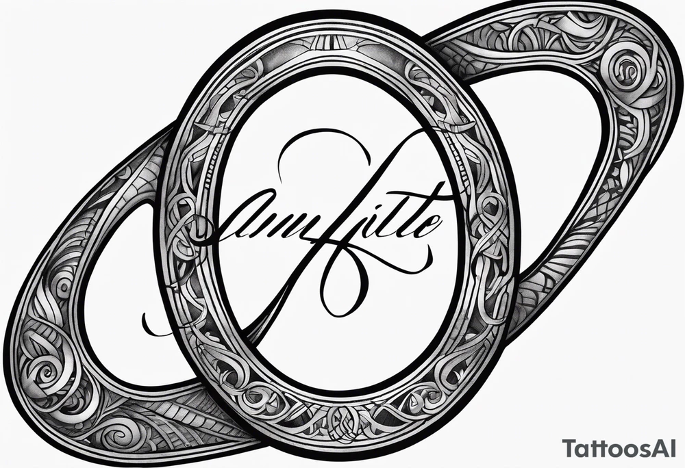 Infinity symbol with writing tattoo idea