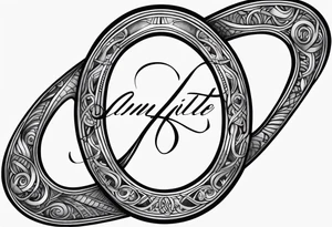 Infinity symbol with writing tattoo idea