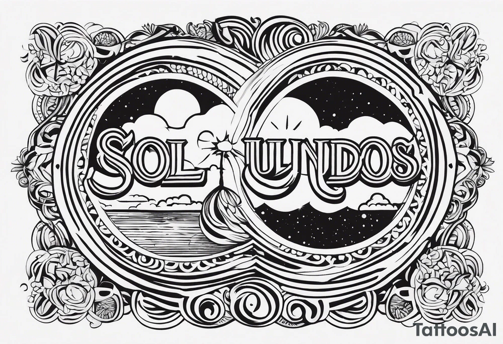 Sol e lua unidos, de forma delicada realista e mística tattoo idea