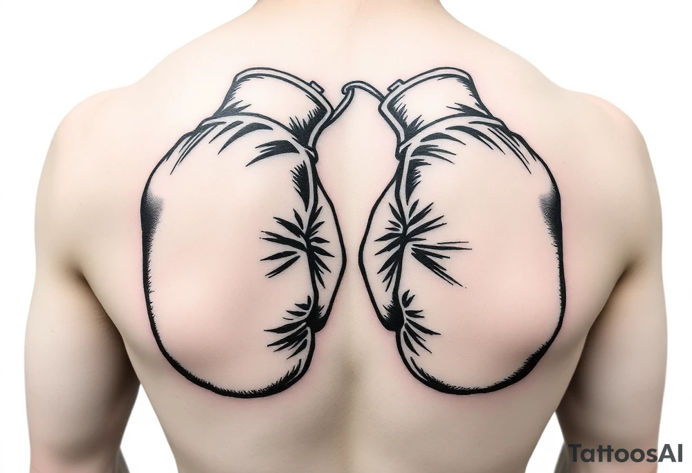 worn down boxing gloves tattoo idea