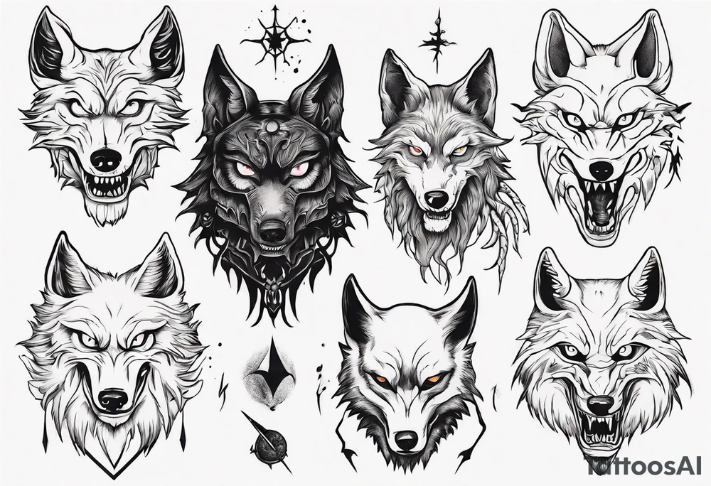 Super scary wolf tattoo idea