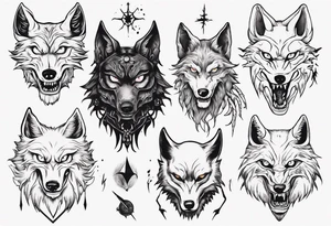 Super scary wolf tattoo idea