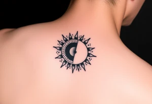 sun and moon together tattoo idea