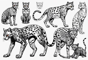 cybernetic ocelot full body tattoo idea