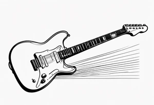 electric guitar with distorted audio signal coming out of it tattoo idea