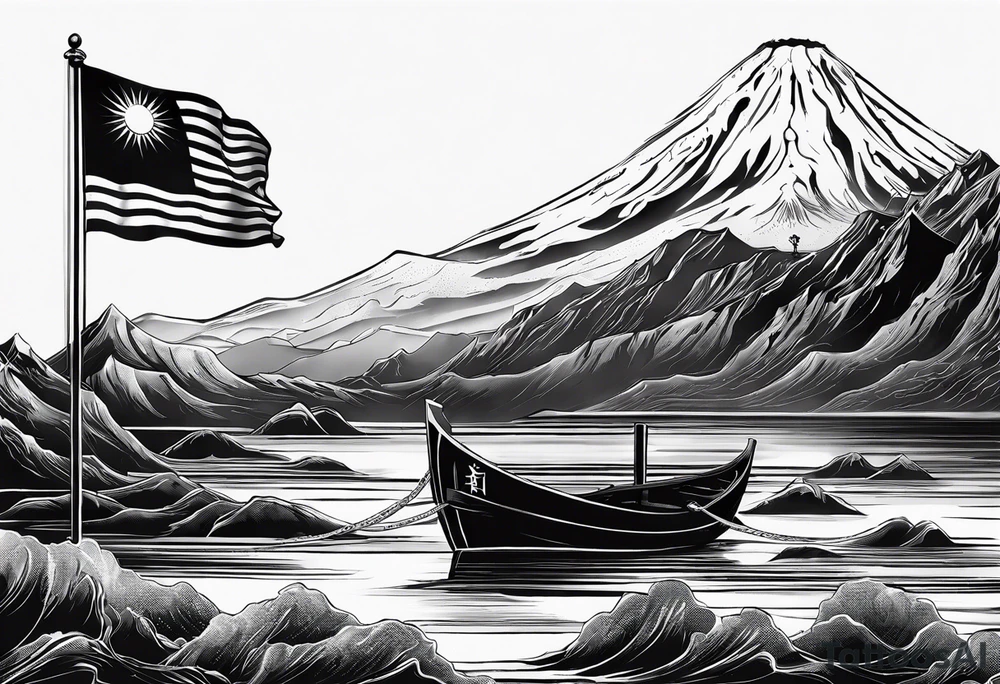 the flag from shirohige in once piece tattoo idea