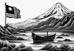 the flag from shirohige in once piece tattoo idea