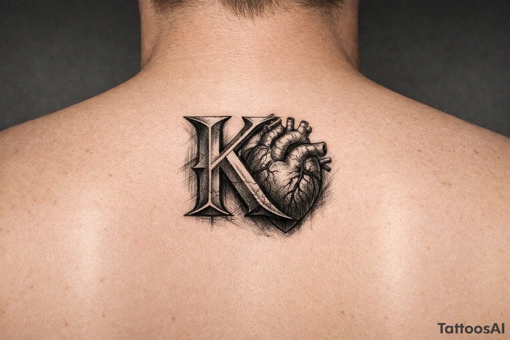 K with a heart tattoo idea