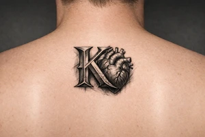 K with a heart tattoo idea