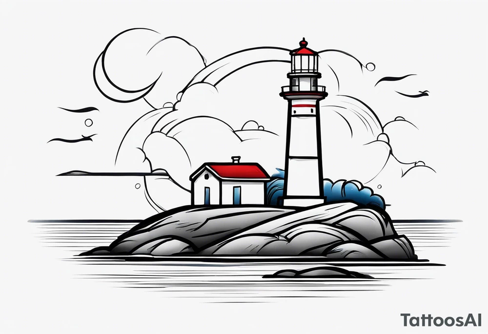 lighthouse draft style tattoo idea