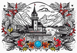 Elements of Trinidad and Canada tattoo idea