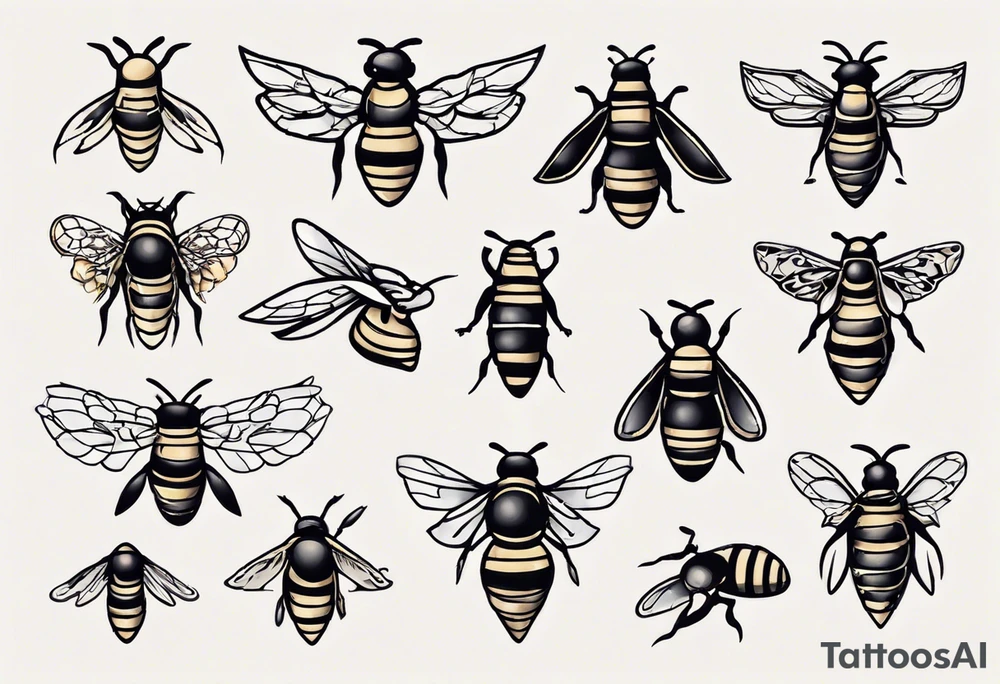 biene im flug tattoo idea