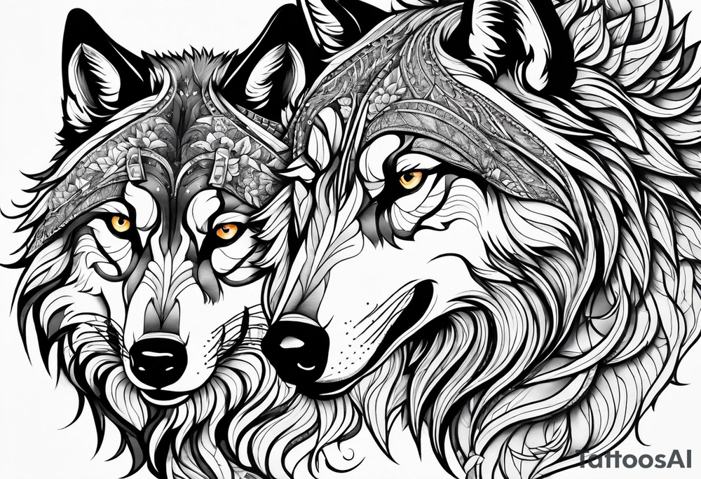 Wolves looking at you tattoo idea