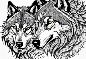 Wolves looking at you tattoo idea