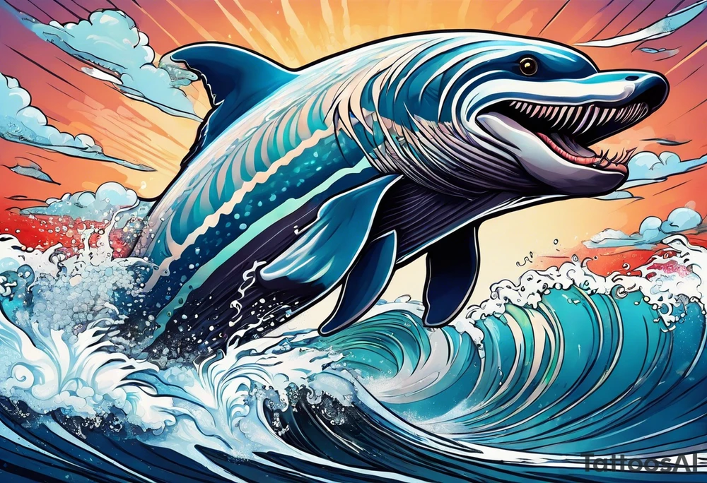 Animal , ocean, palm tattoo idea