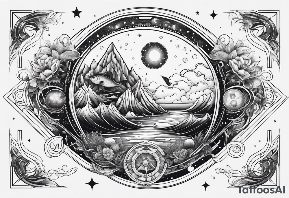 The Secrets of the Universe and the Deep Sea tattoo idea