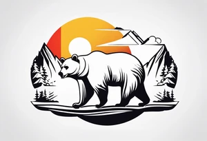 strength, small, nuanced, bear, elegant, armenian, sun, lenghty tattoo idea