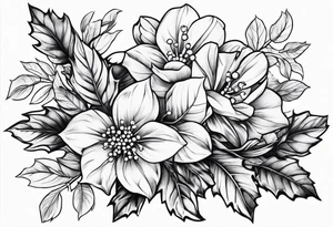 Holly flower tattoo idea