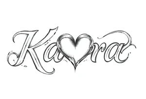 The name Kara with a heart tattoo idea