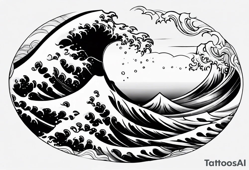 picture 8 by 8 centimeters of sea waves before a storm tattoo idea