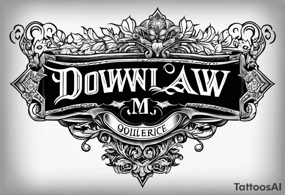 Old English font saying down By Law tattoo idea