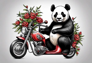 panda riding a tricycle tattoo idea