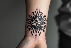 photograph trippy geometric tattoo idea