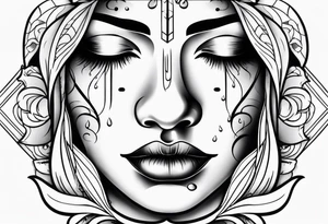 Crying face Chicano tattoo idea