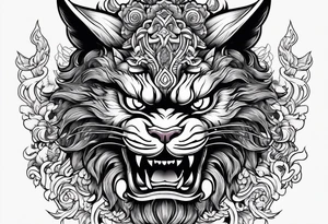 Oni tatoo cat tattoo idea