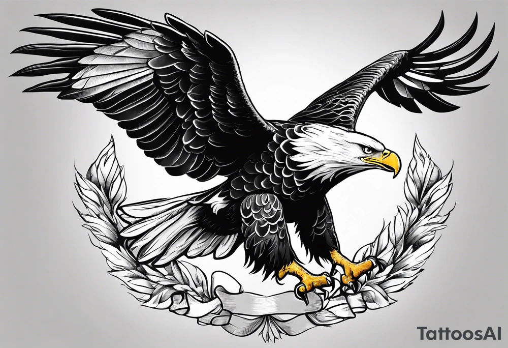 eagle in flight holding a Fasces tattoo idea