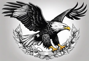 eagle in flight holding a Fasces tattoo idea