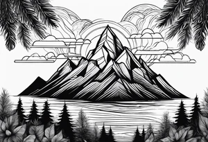 Mountains with a river tattoo idea