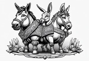 Very epic potty with donkey from shrek sitting on it tattoo idea