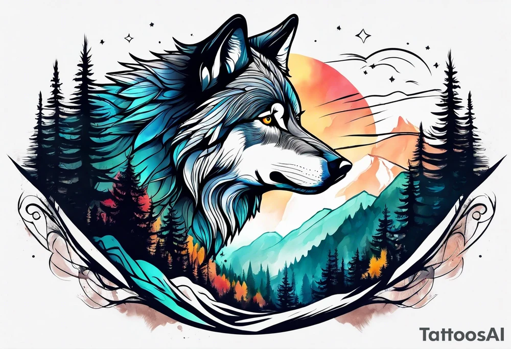 Mountains
Wolf tattoo idea