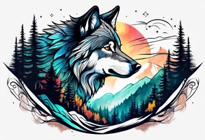 Mountains
Wolf tattoo idea