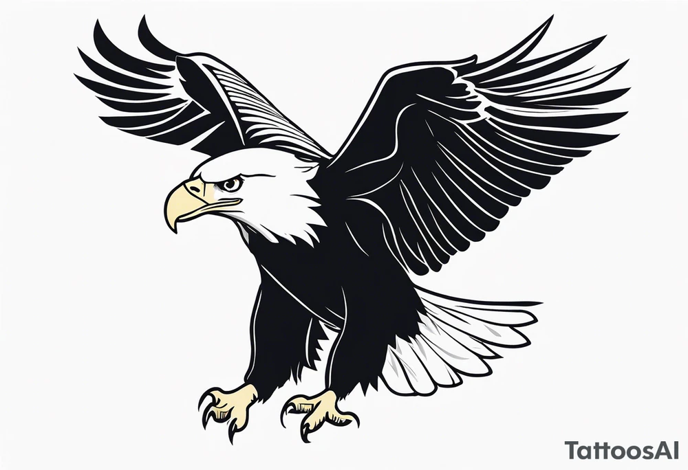 Top down view of a bald eagle with its wings spread tattoo idea Top down view of a bald eagle with its wings spread tattoo idea