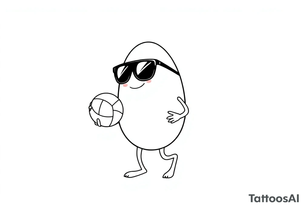 walking egg in sunglasses,
, holding a volleyball tattoo idea