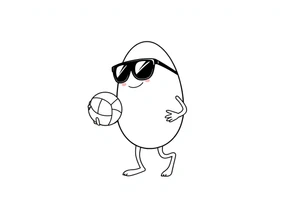 walking egg in sunglasses,
, holding a volleyball tattoo idea