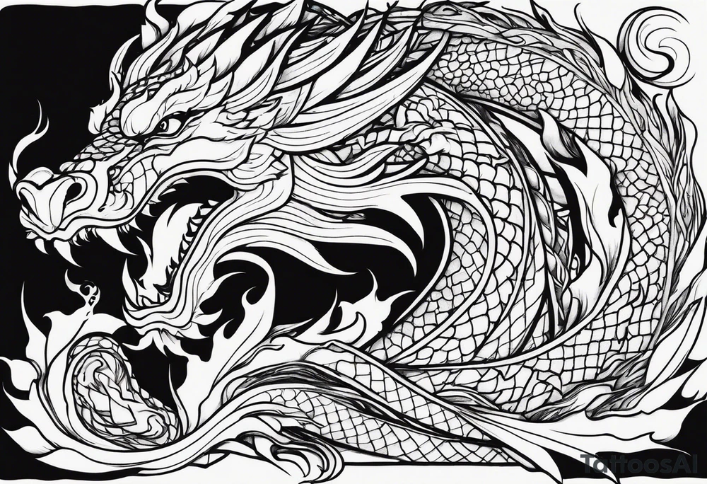 roaring dragons tattoo idea