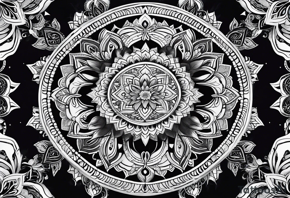 Mandala moon tattoo idea