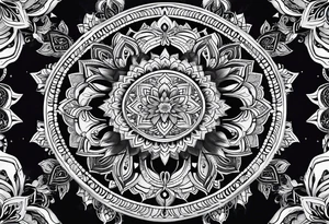 Mandala moon tattoo idea