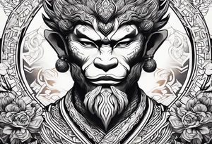 sun wukong meditating tattoo idea