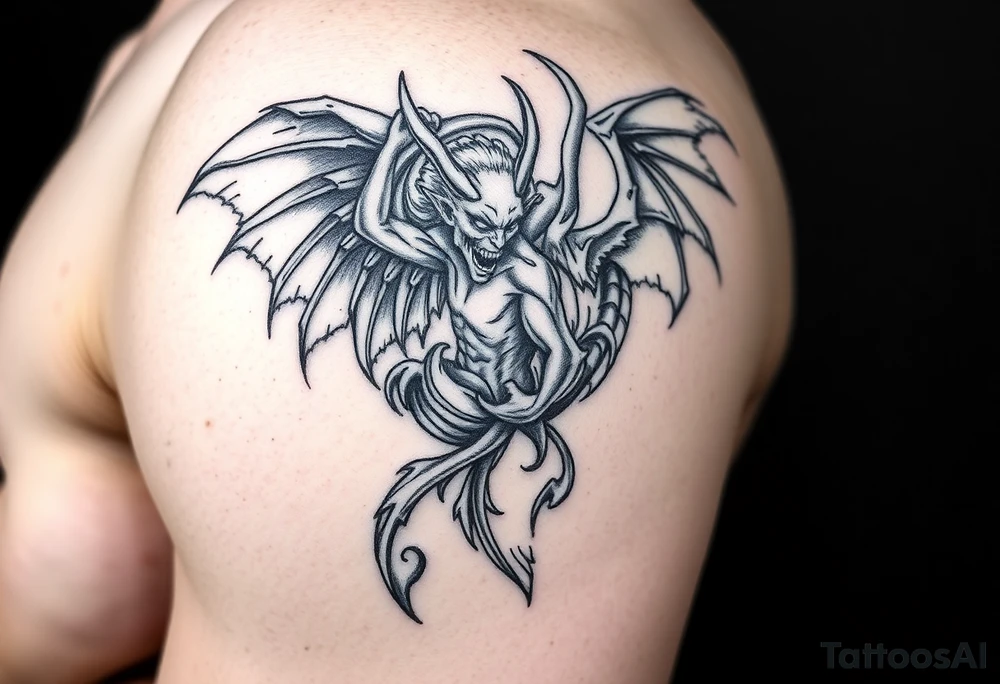 beautiful angel vs a demon tattoo idea